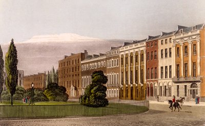Uitzicht op Portman Square, noordzijde, 1816 door Rudolph Ackermann